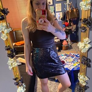 Black sequined Armani Exchange skirt, worn once!